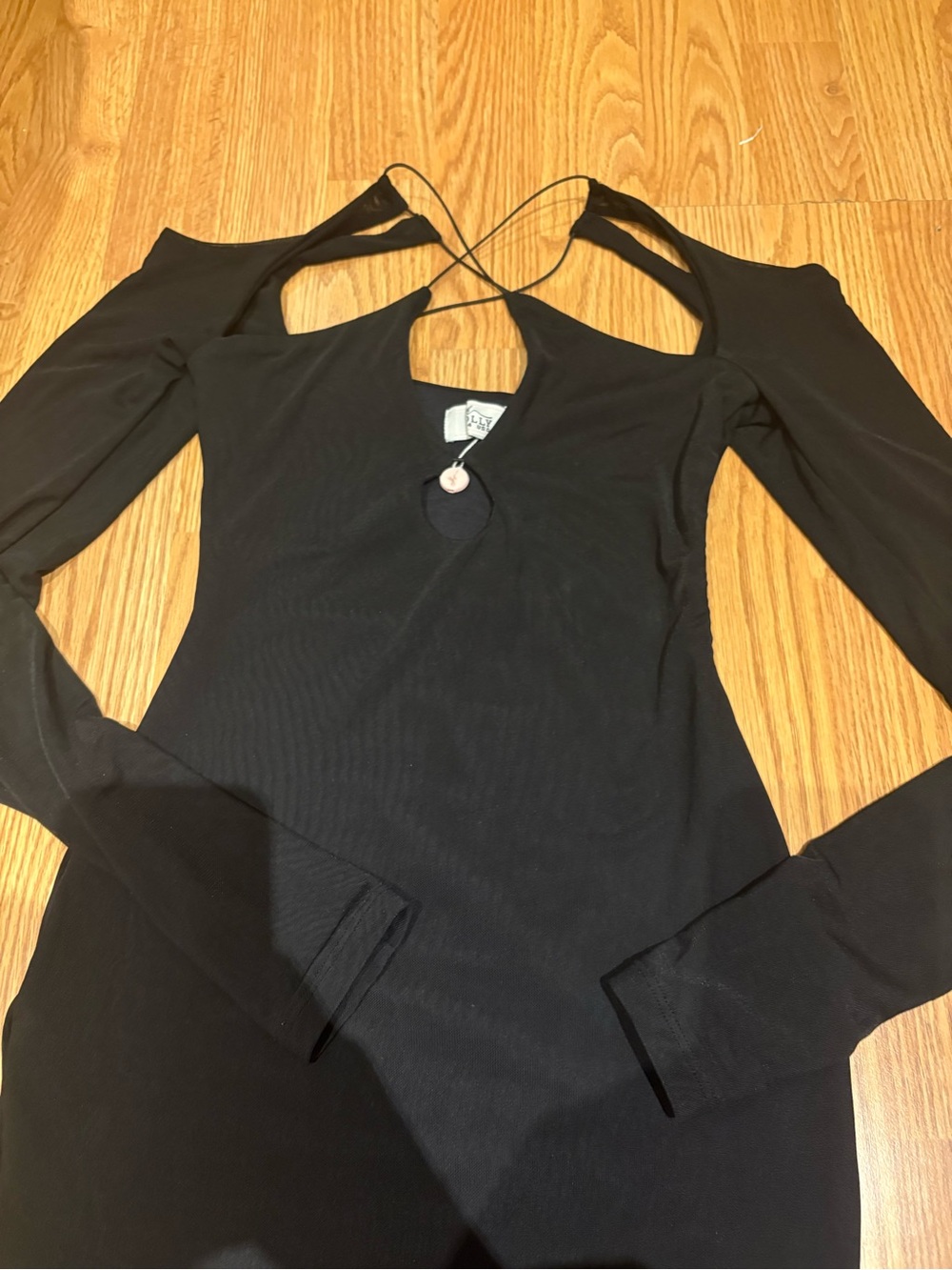Oh Polly Black Strappy Cold-Shoulder Mini Dress